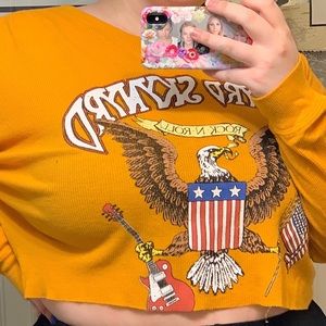 Mustard band crop top